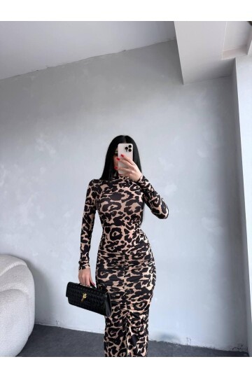 DRAPPE YIRMAÇLI MAXİ ELBİSE