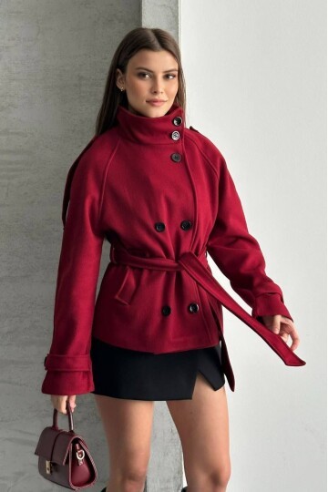 DÜĞMELİ KUŞAKLI KAŞE KISA KABAN