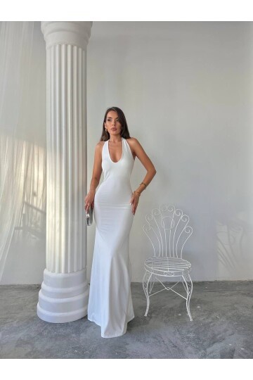 Maxi halter elbise