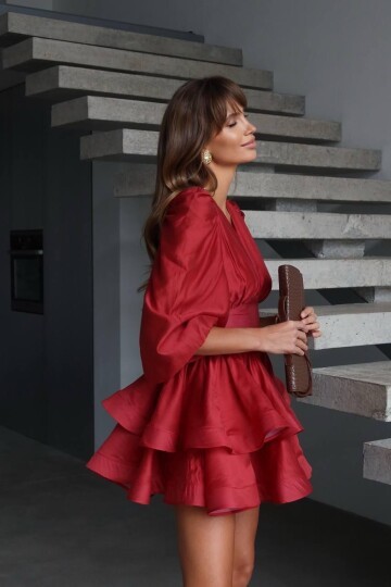 TARLATAN DETALI ELBİSE