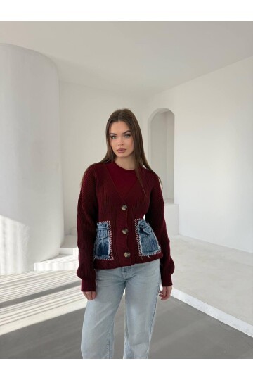 TRİKO DENİM CEPLİ HIRKA